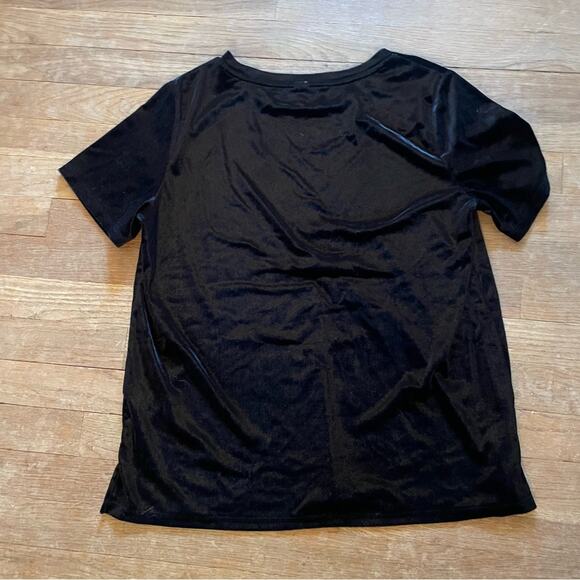 Old Navy black short sleeve soft stretchy blouse shirt top size medium M b27 - Picture 4 of 4